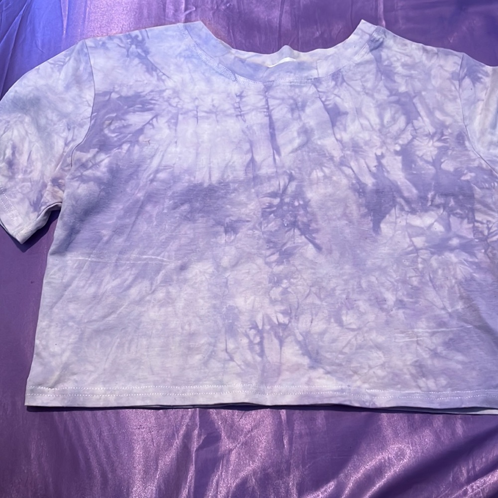 Medium purple tie dye crop top from romwe